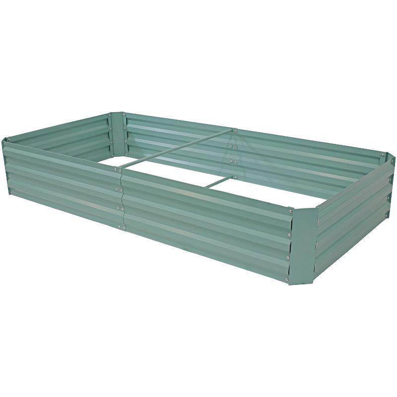 Sunnydaze Galvanized Steel Rectangle Raised Garden Bed - 4' x 8' - Green