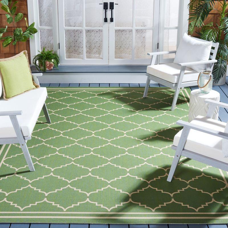 Courtyard CY6889 Power Loomed Indoor and Outdoor Area Rug - Green/Beige - 6'7"x6'7" - Safavieh