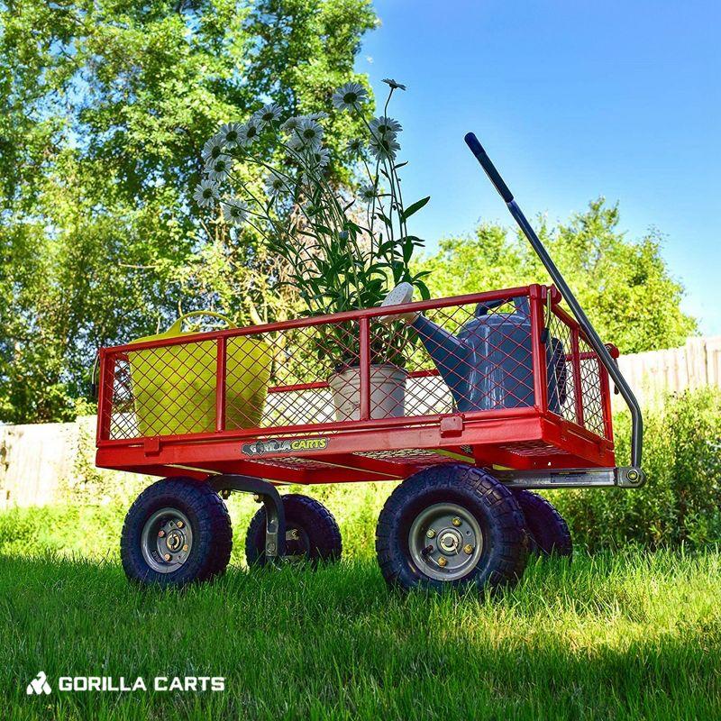 Gorilla Cart 1000 Pound Capacity Heavy Duty Steel Mesh Utility Wagon Cart