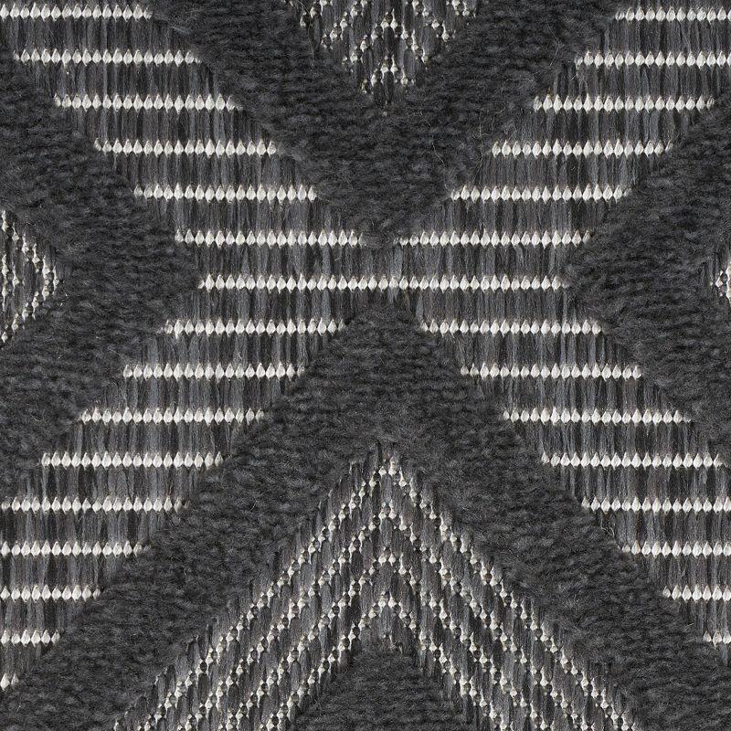 Charcoal Black Diamond 2' x 4' Synthetic Outdoor Rug