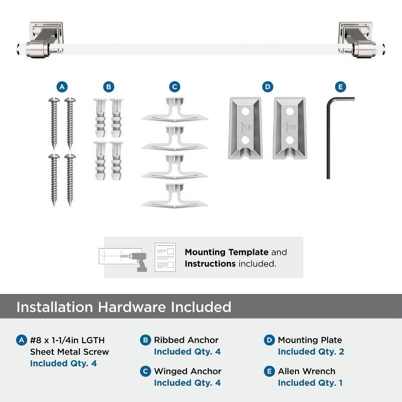 Glacio Clear/Polished Nickel Towel Bar