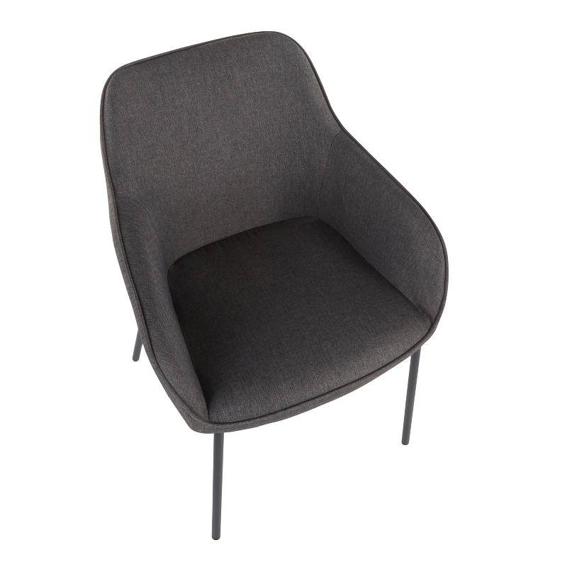 Set of 2 Daniella Contemporary Dining Chairs Charcoal Gray - LumiSource: Upholstered, Metal Legs, Floor Protectors