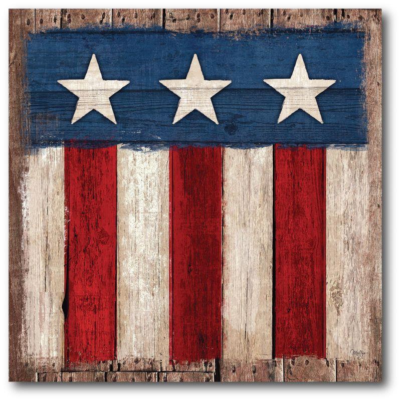 Patriotic Red, White & Blue Canvas Wall Art, 16x16