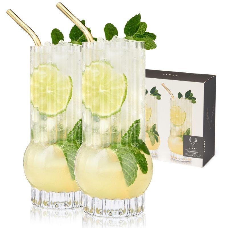 Art Deco Crystal Highball Glasses