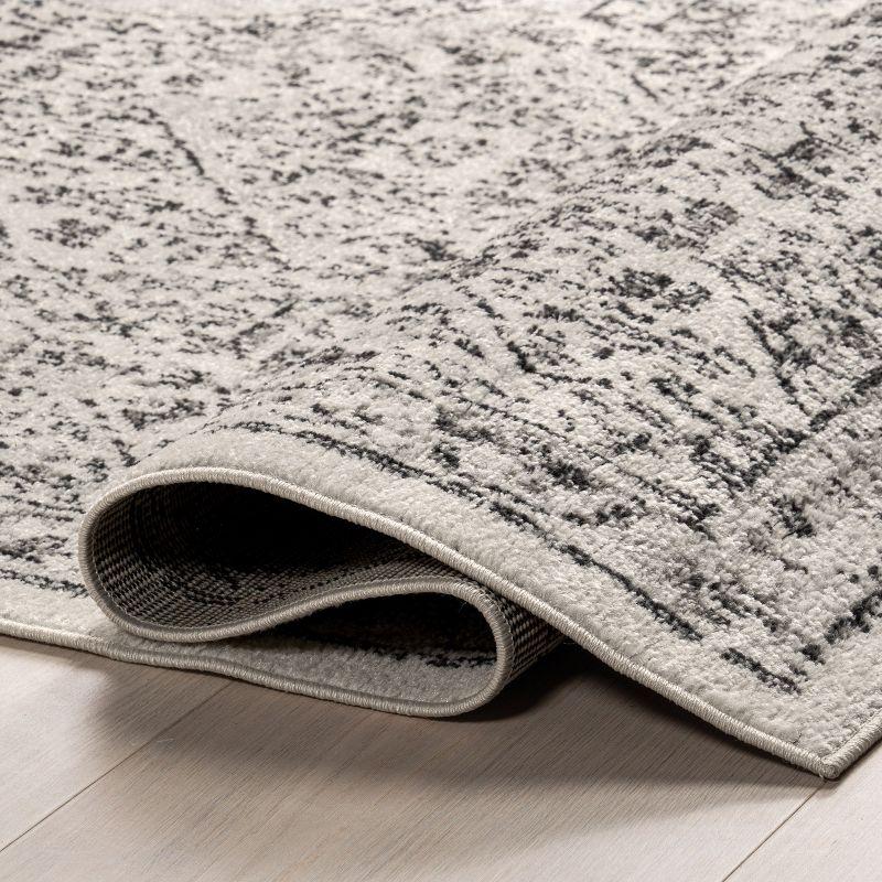 Nuloom Minta Medallion 6 Square Indoor Area Rug for Living Room Bedroom Dining Room Kitchen, Grey/Ivory