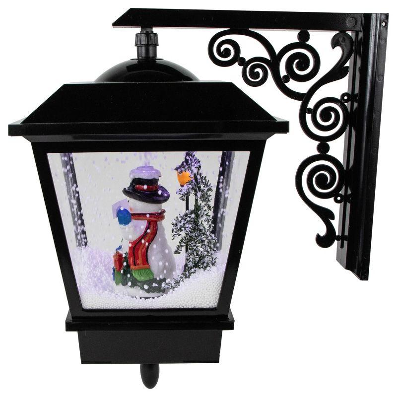 Northlight Seasonal Lighted and Musical Wall Mounted Snowing Christmas Street Lamp