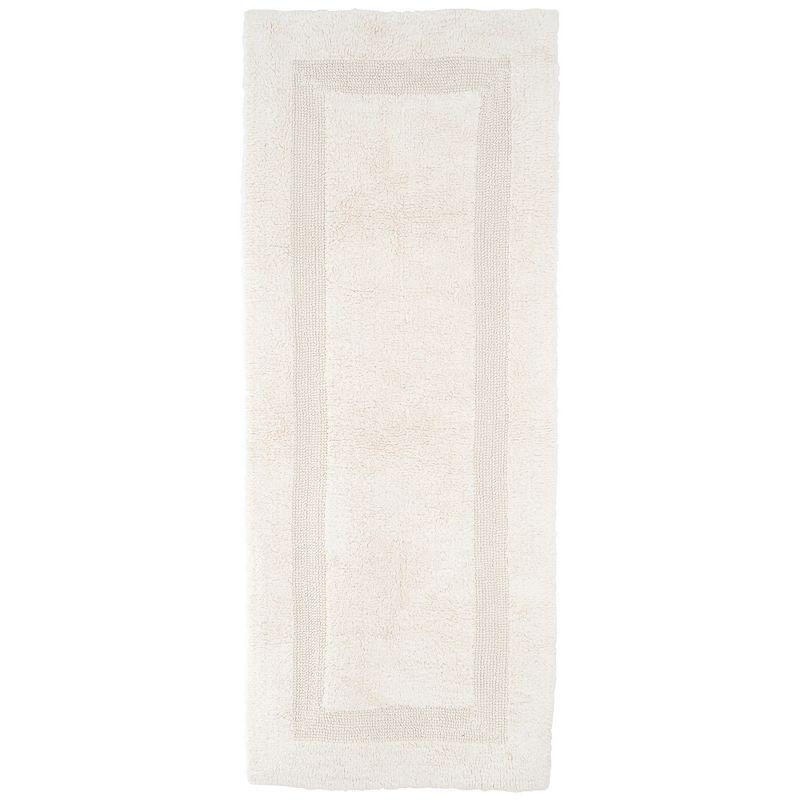 Ivory Cotton Reversible Long Bathroom Runner Rug 24" x 60"