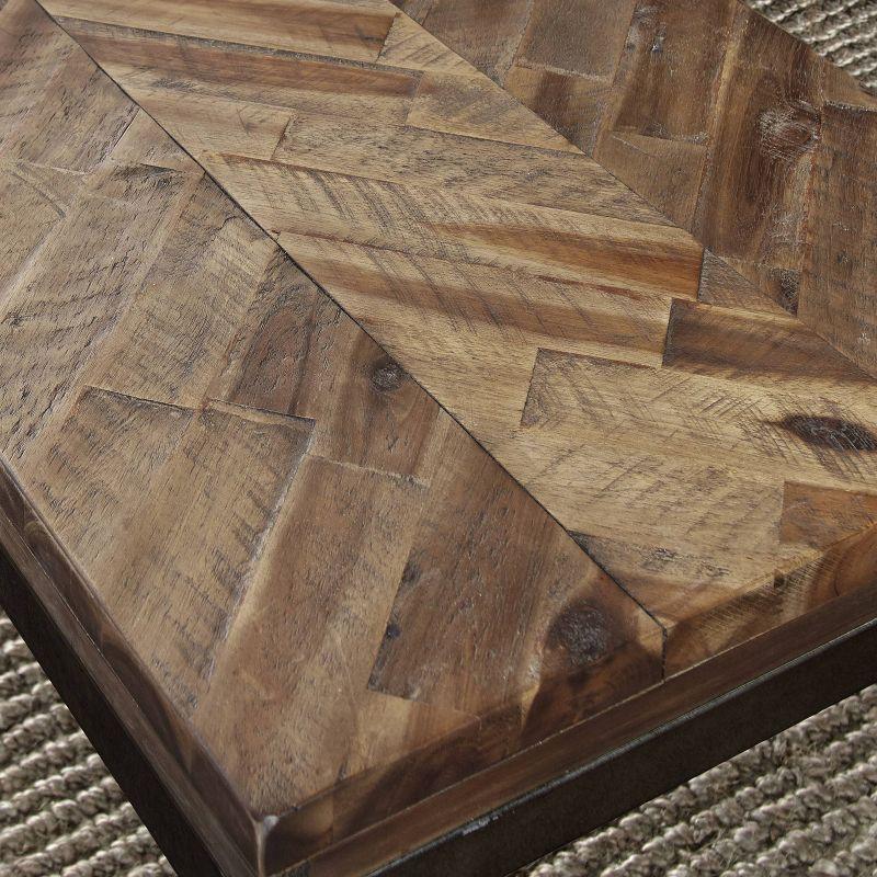 Lorenza Square Acacia Wood and Steel End Table