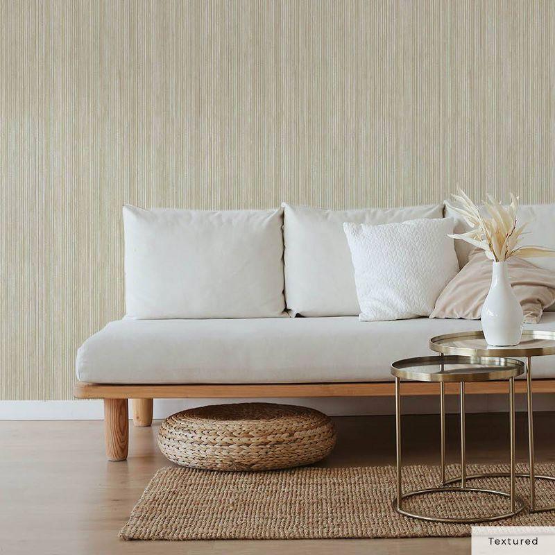 Tempaper & Co.® Faux Grasscloth Removable Peel and Stick Wallpaper, Textured Sand, 28 sq. ft.: Vinyl, Self-Adhesive, Beige