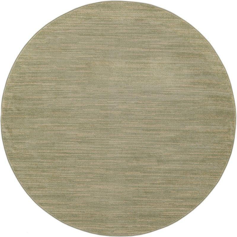 Nourison Essentials Solid Indoor/Outdoor Area Rug Green Gold 8'xRound
