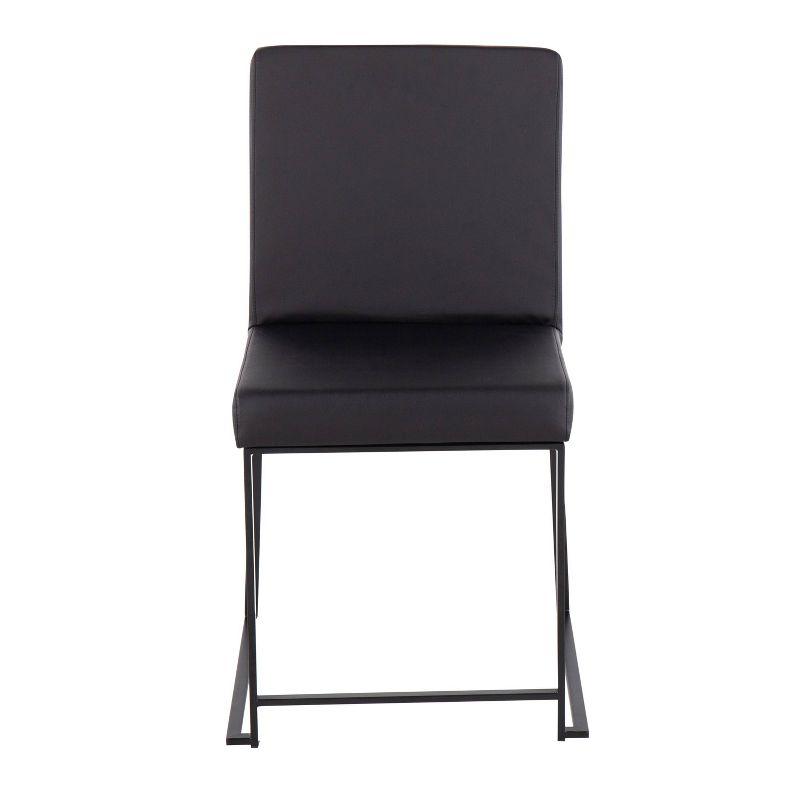 Set of 2 High Back Fuji Dining Chairs: Upholstered, Armless, Steel Frame - LumiSource