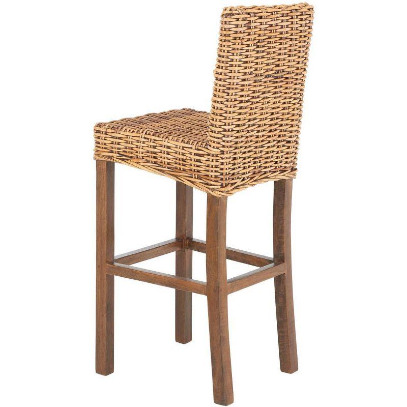 Tobie Rattan Bar Stool - BST6500 - Honey Brown Wash/Antique Brow - Safavieh