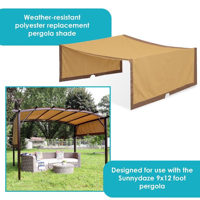 Sunnydaze 9 x 12 Polyester Retractable Pergola Canopy Shade