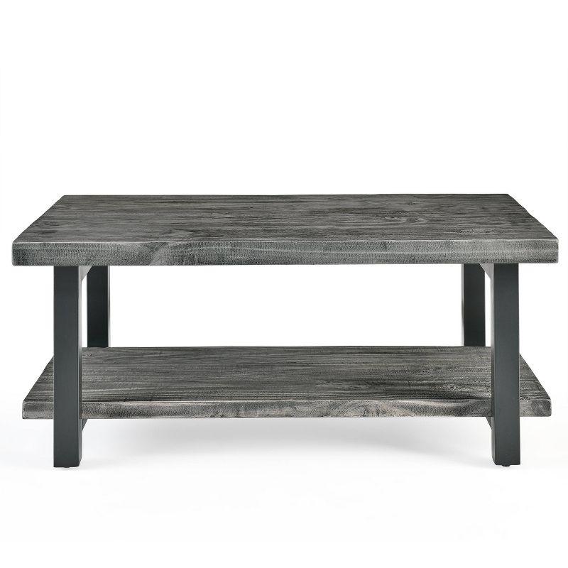 42" Pomona Metal and Reclaimed Wood Coffee Table Slate Gray - Alaterre Furniture