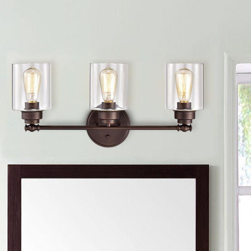 Chloe Lighting Karson Transitional 3 Light Oil Rubbed Bronze Bath Vanity Fixture 23" Wide