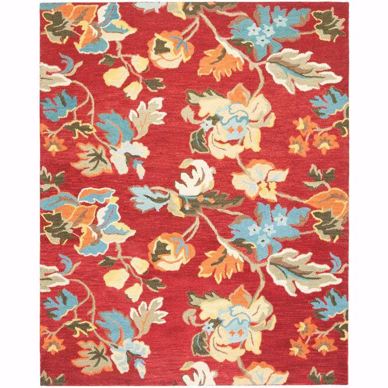Blossom BLM672 Hand Hooked Area Rug - Red/Multi - 8'9"x12' - Safavieh..
