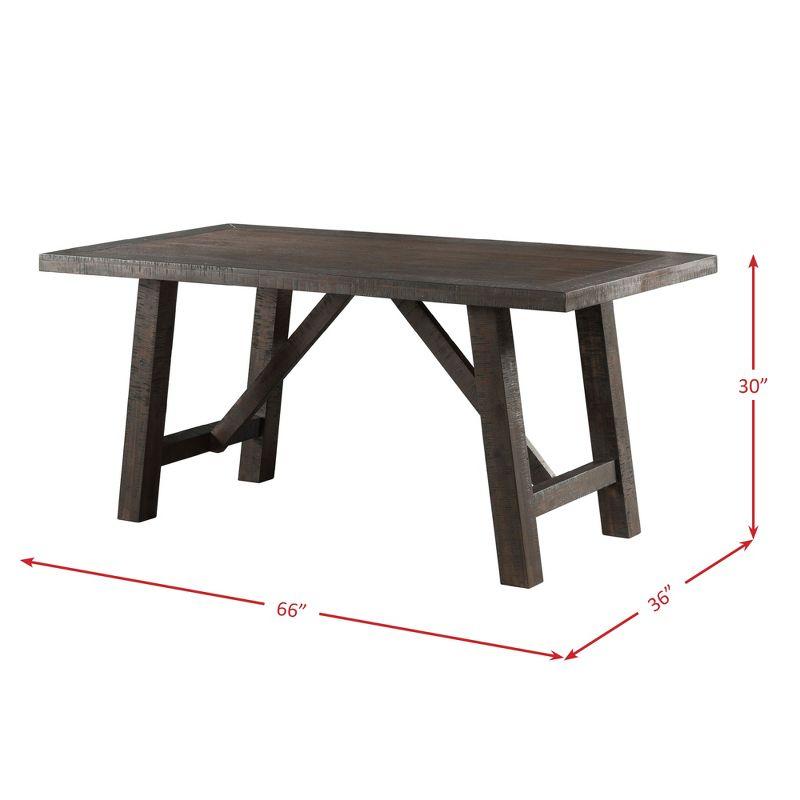 Cash Dining Table Dark Gray - Picket House Furnishings: Rustic Farmhouse Trestle, Seats 6, Acacia Wood