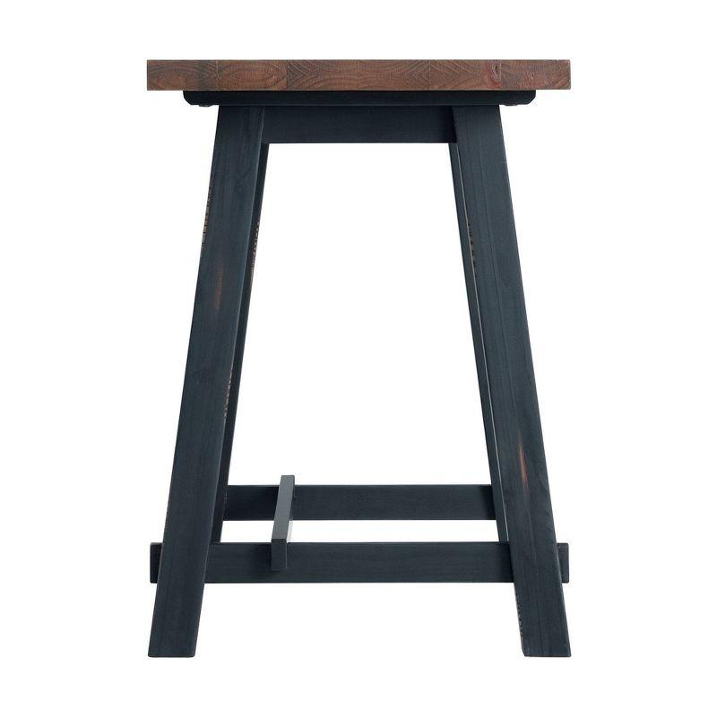 32" Small Adam Solid Wood Desk Rustic Natural - Alaterre Furniture: Industrial Sawhorse Leg, Pine Surface