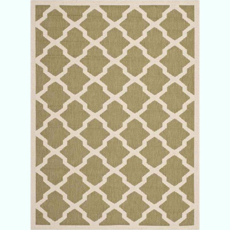 Courtyard CY6903 Power Loomed Indoor and Outdoor Area Rug - Green/Beige - 4'x5'7" - Safavieh