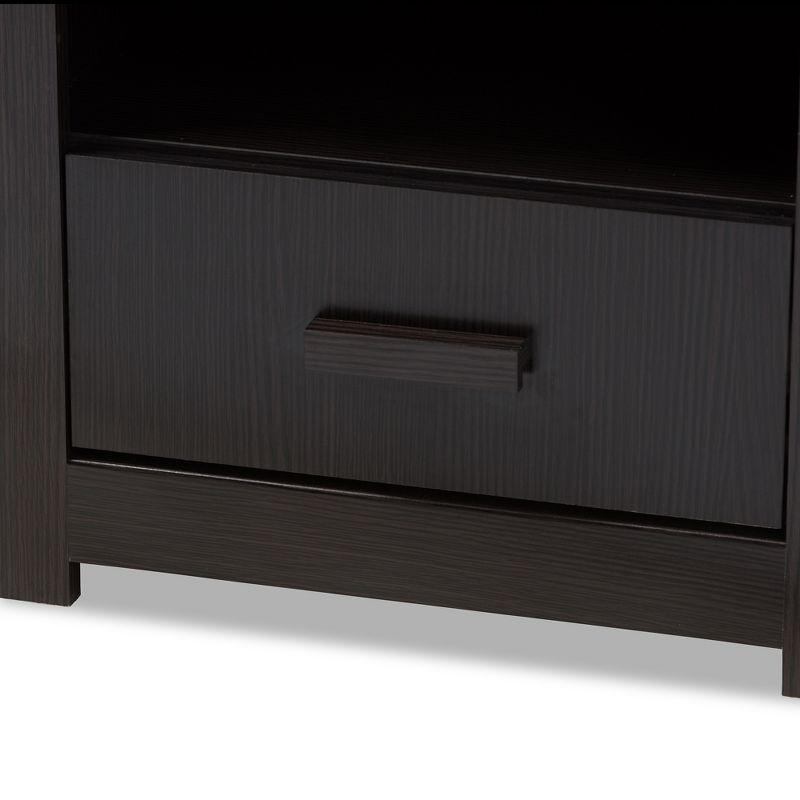 Bienna Modern and Contemporary 1 Drawer Nightstand: Bedside Storage, Wenge Finish - Baxton Studio