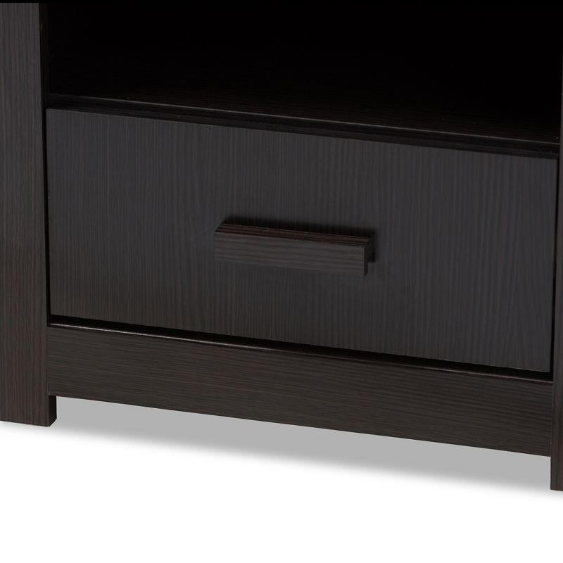 Bienna Wenge Brown Modern 1-Drawer Nightstand