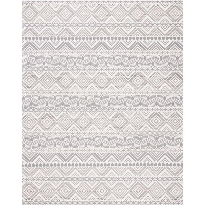 Marbella Gray Hand Woven Geometric Wool Area Rug