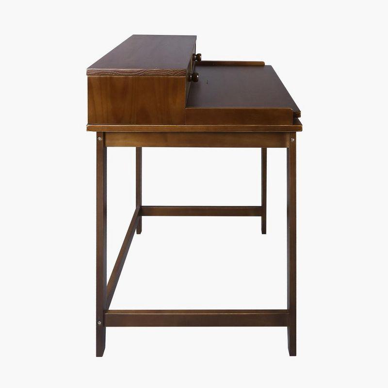 Solid Wood Home Office Computer Desk with Hutch, Pull-out tray