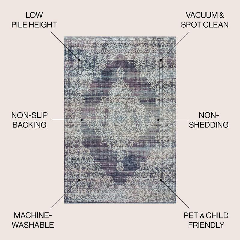 Regis Bohemian Medallion Machine-Washable Area Rug - JONATHAN Y