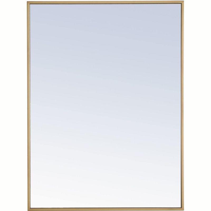 Elegant Lighting Metal frame Rectangle Mirror 24 inch Brass finish