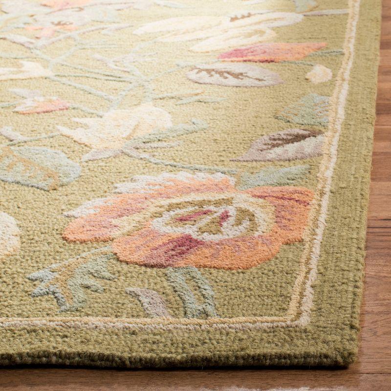 Handmade Floral Garden Wool & Cotton 8' x 10' Area Rug