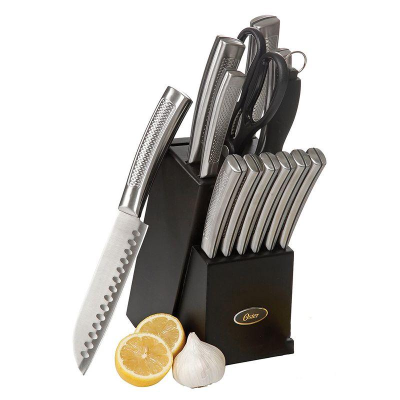 Oster Oster Wellisford Stainless Steel Kitchen Knife Cutlery Set With Block, 14 Piece