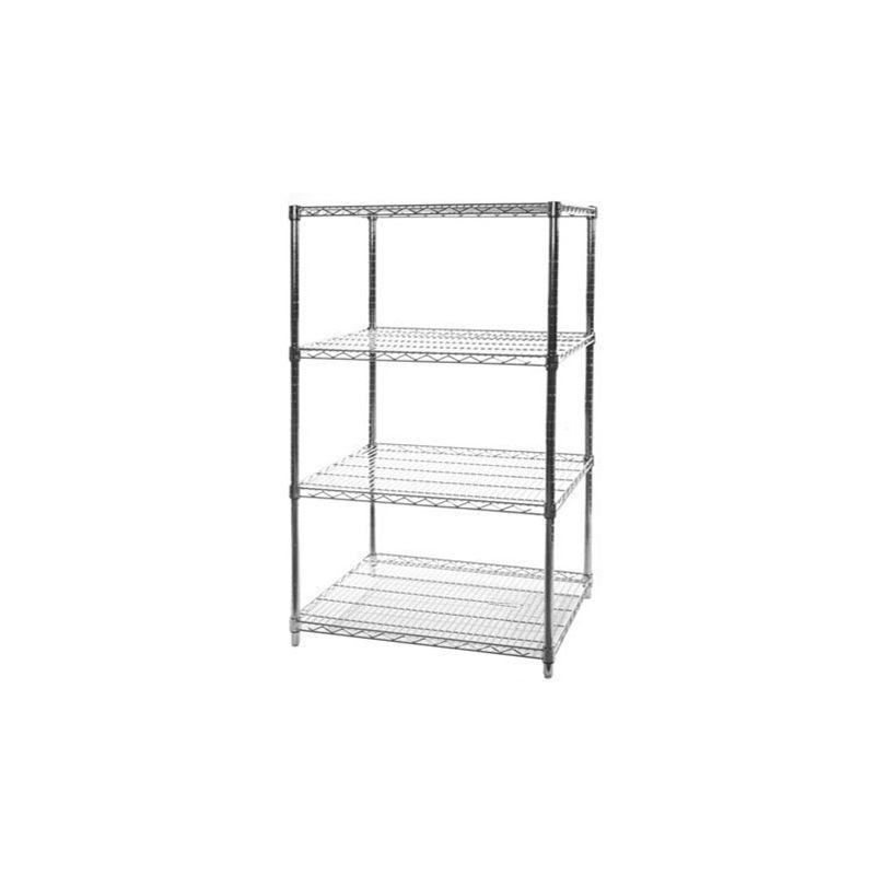 Chrome 4-Tier Wire Shelving Unit, 24"D x 36"W x 64"H