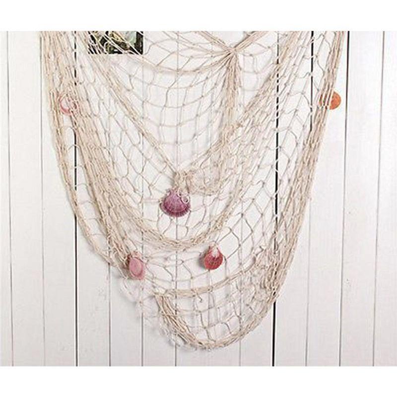 Big Mo's Toys Fish Net Party Decorations Nautical Wall Decor - 14 ft - Natural