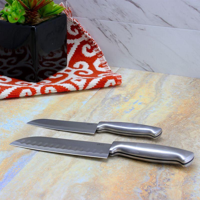 Oster Baldwyn Stainless Steel Santoku Knife Set