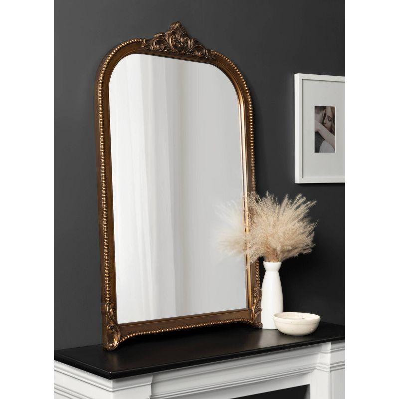 Kate & Laurel All Things Decor 24"x38" Hubanks Arched Wall Mirror Gold