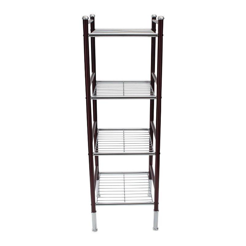 4 Tier Duplex Line Storage Tower Black - Organize It All: Metal Frame, Universal Shelving Unit, Easy to Assemble