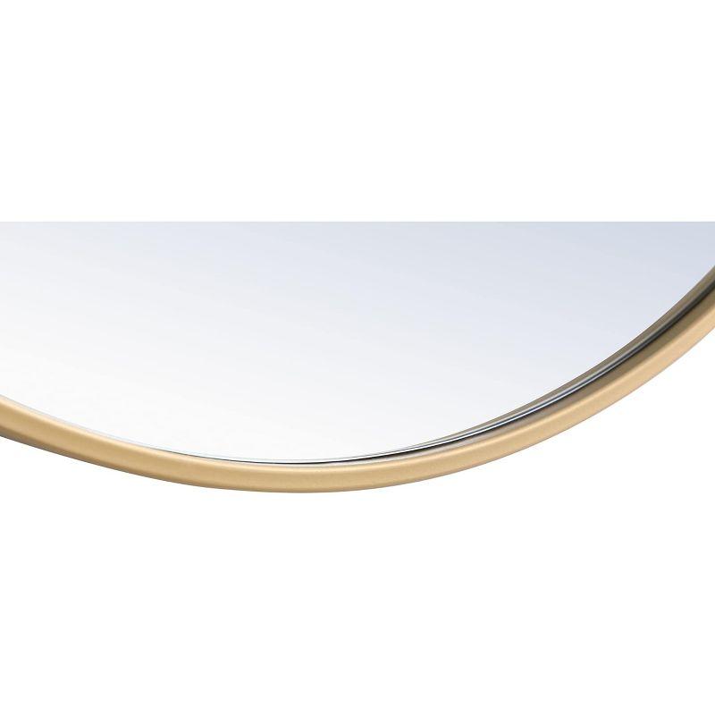 Elegant Lighting Metal frame Round Mirror 36 inch Silver finish