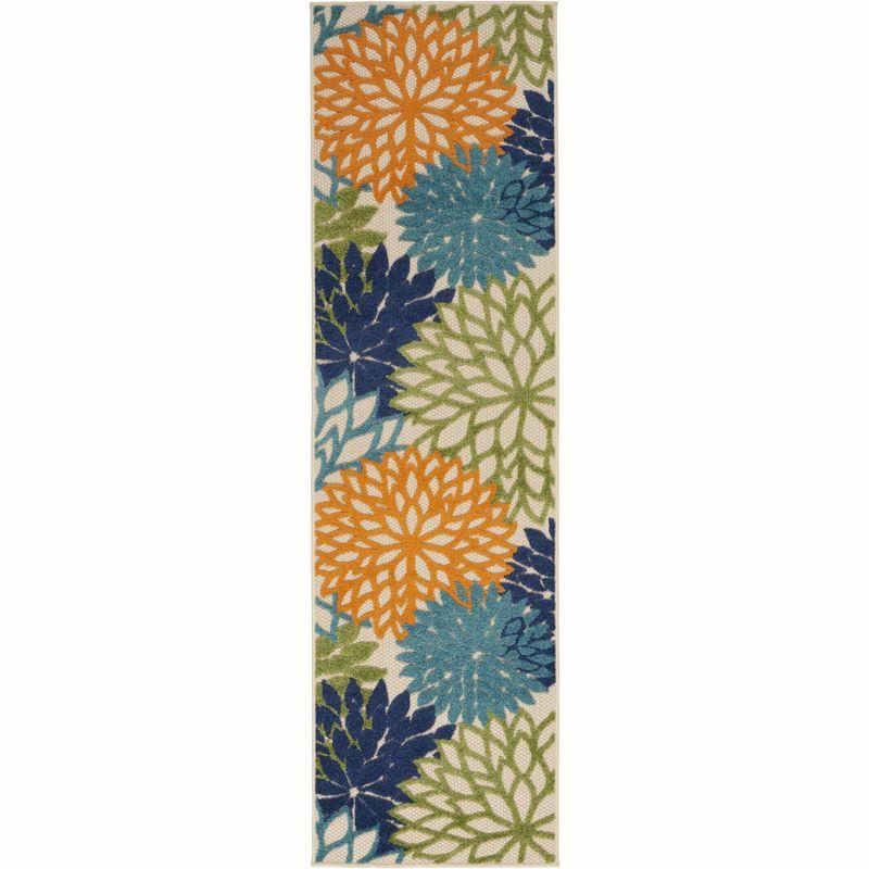 Nourison Aloha Floral Bloom Flatweave High-Low Indoor Outdoor Runner Rug Multicolor 2'3" x 8'