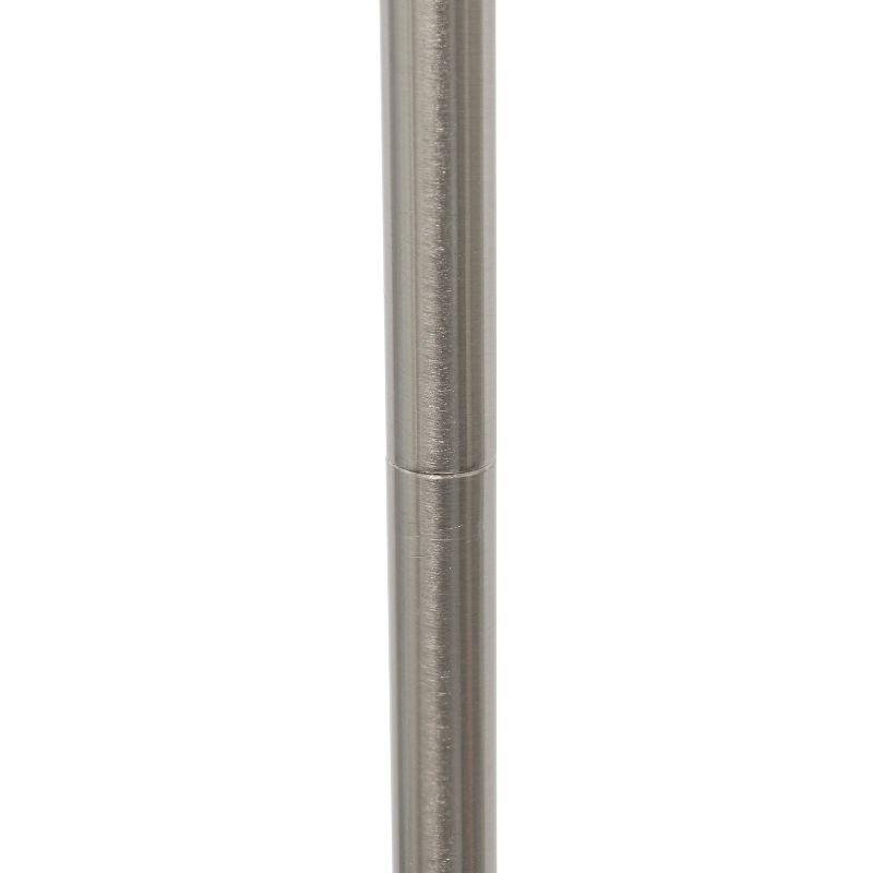 Simple Designs Drum Shade Floor Lamp Gray : Brushed Nickel Finish, Cotton Shade, ETL Listed, Modern Decor