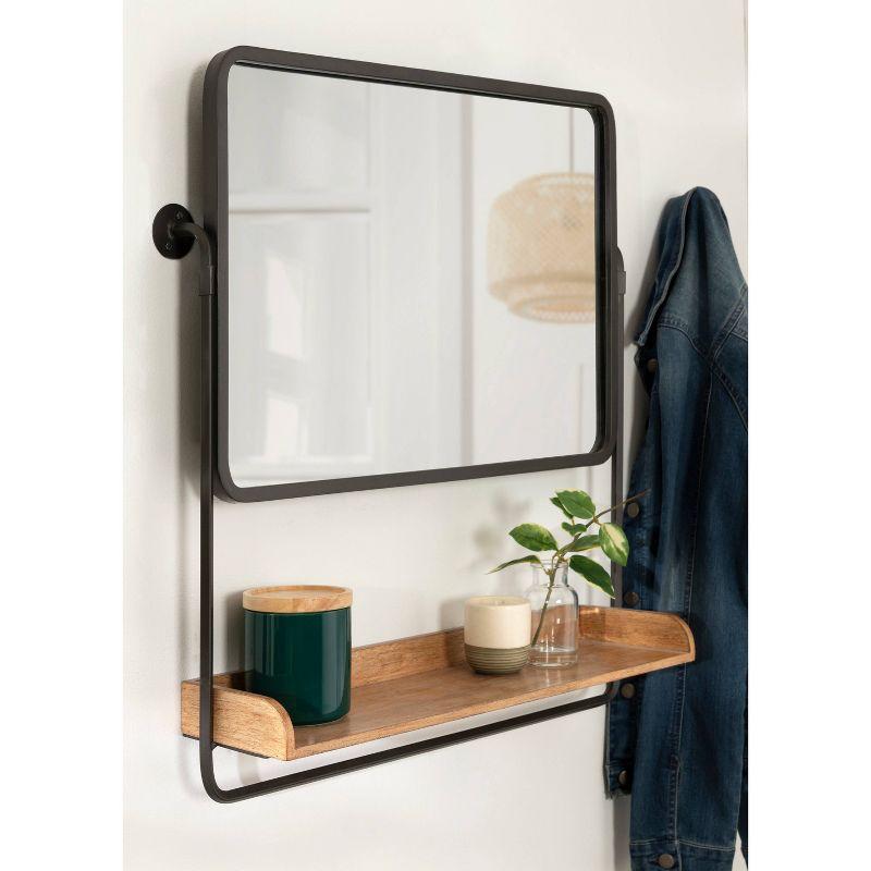 Beckett Flat Wall Mirror with Shelves