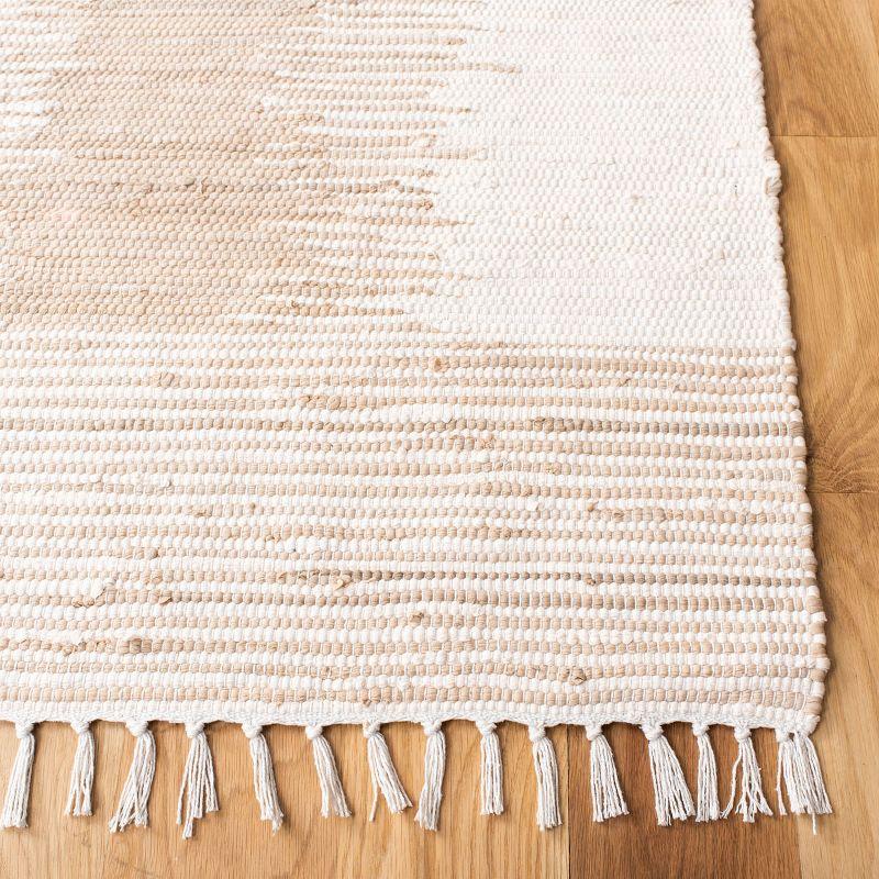 Beige Coastal Essence 10' x 14' Hand Woven Wool & Cotton Rug