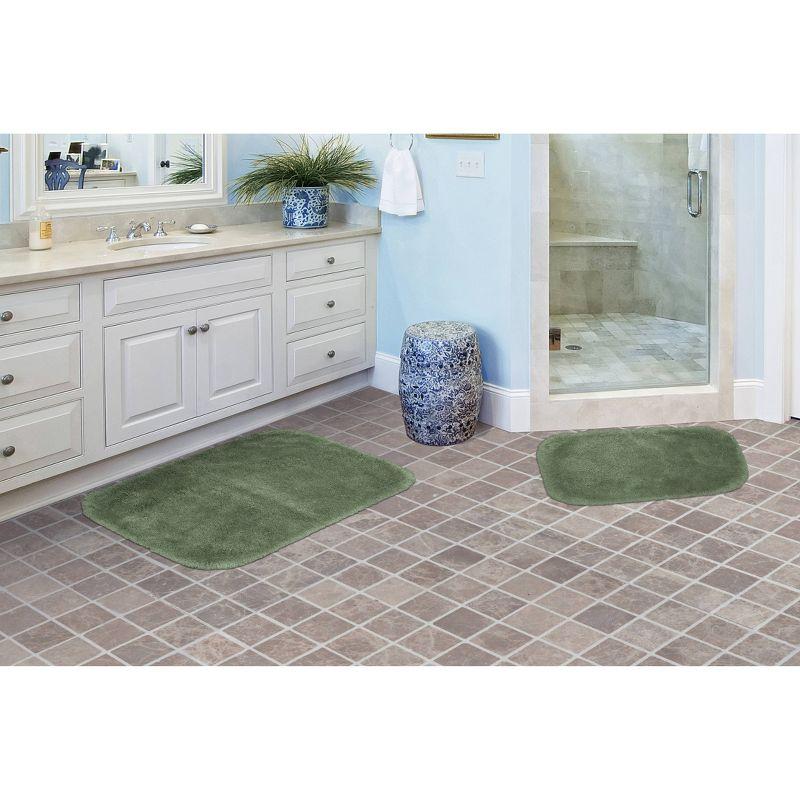 Deep Fern Ultra Plush Washable Nylon Bath Rug Set