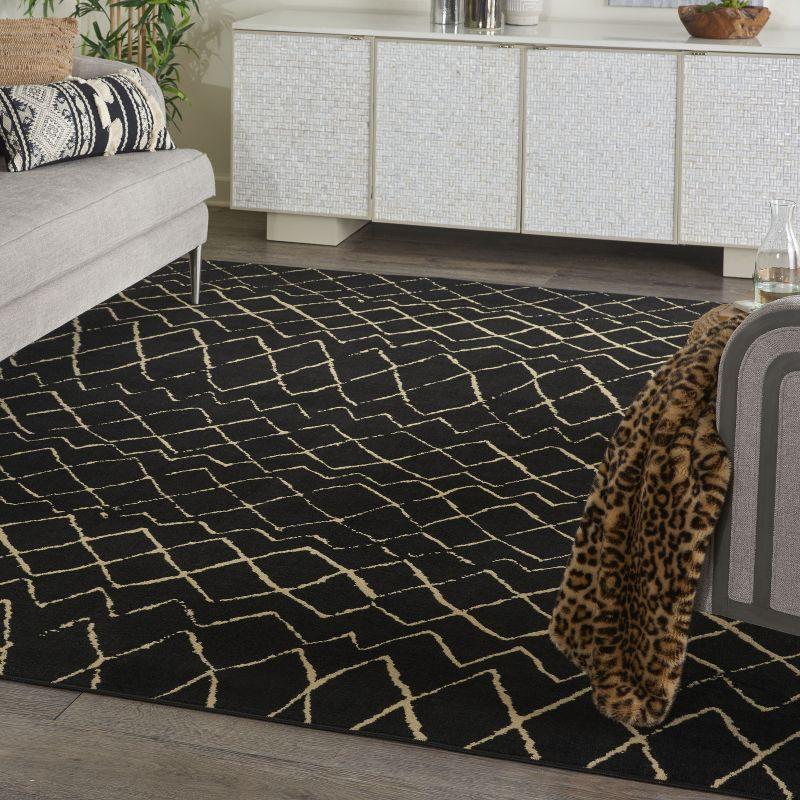 Nourison Grafix GRF04 Indoor Area Rug - Black 6' x 9'