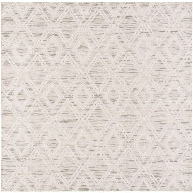 Marbella MRB312 Hand Loomed Indoor Area Rug - Light Brown/Ivory - 6'x6' - Safavieh