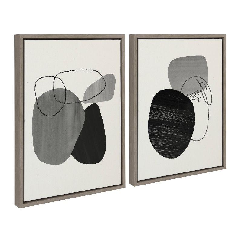 Kate & Laurel All Things Decor (Set of 2) 18" x 24" Sylvie 863 Abstract Rocks and 864 On The Rocks Framed Canvas