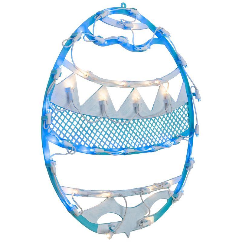 Northlight LED Lighted Easter Egg Spring Window Decoration - 17"  - Blue