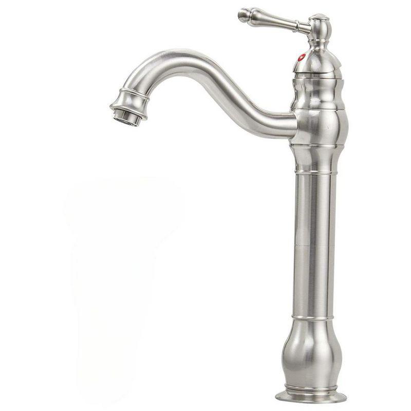 BWE Waterfall Single Hole Single-Handle Vessel Bathroom Faucet With Pop-up Drain Assembly