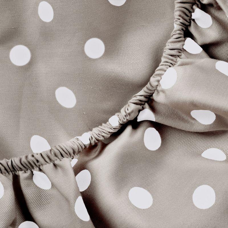 Polka Dot 600 Thread Count Cotton Blend Deep Pocket Bed Sheet Set, Full, Light Grey - Blue Nile Mills