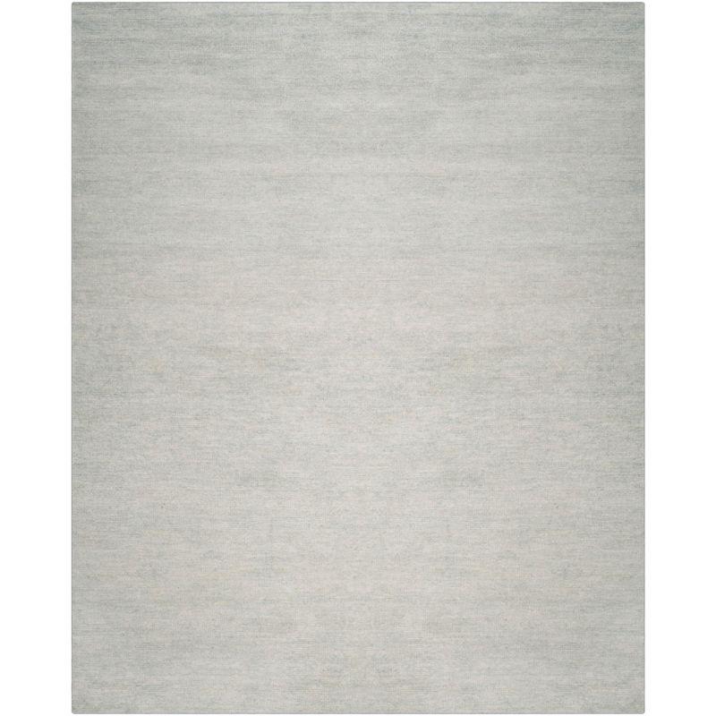 Rosecliff Heights McArthur Stone Wash Hand Knotted Viscose/Cotton Solid Color Rug in Light Blue