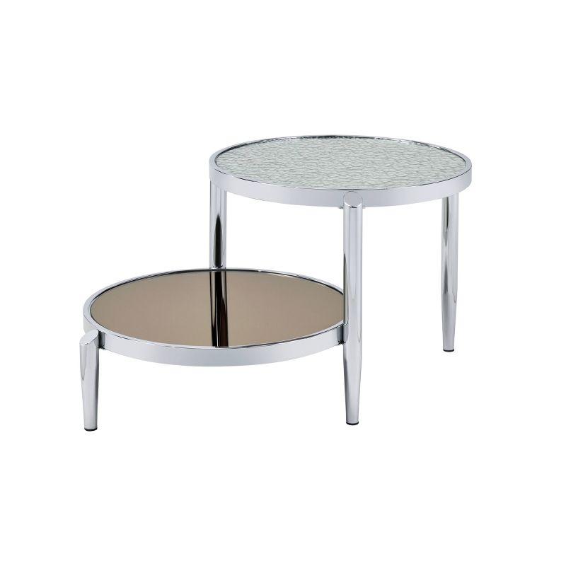 Acme Furniture Abbe Coffee Glass Table Chrome Finish